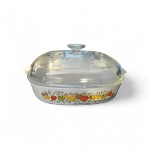 Vintage CorningWare A-10-B "Le Romarin" Spice of Life Casserole Dish with Lid